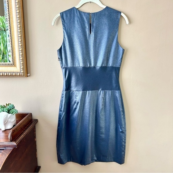 Vivienne Tam Vintage 90s Black Silver Metallic Mini Dress Sleeveless Size XS - Picture 3 of 4